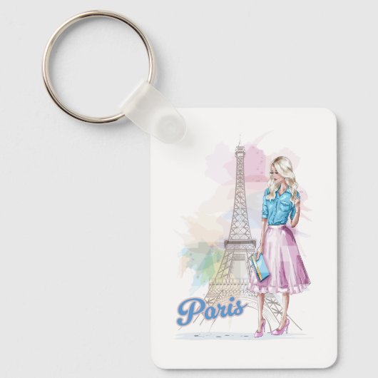 Paris Eiffel Tower sightseeing Sleutelhanger (Voorkant)