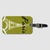 Paris Eiffel Tower Silhouette Bagagelabel (Voorkant (horizontaal))