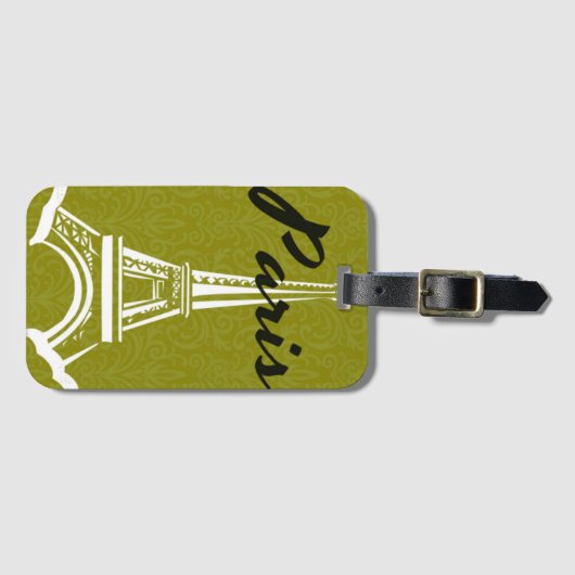 Paris Eiffel Tower Silhouette Bagagelabel (Voorkant (horizontaal))