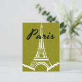 Paris Eiffel Tower Silhouette Briefkaart (Staand voorkant)