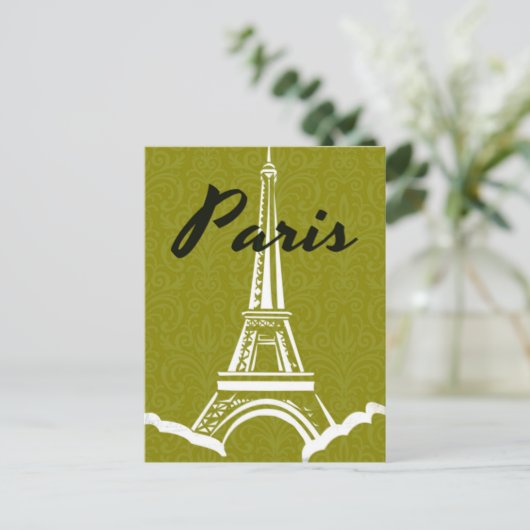 Paris Eiffel Tower Silhouette Briefkaart (Staand voorkant)