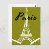 Paris Eiffel Tower Silhouette Briefkaart (Voorkant / Achterkant)