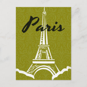 Paris Eiffel Tower Silhouette Briefkaart