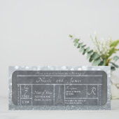 Paris Eiffel Tower Silver Glitter Ticket Weddensch Kaart (Staand voorkant)