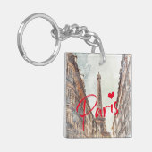 Paris Eiffel Tower Sleutelhanger (Voorkant Links)