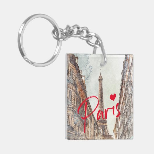 Paris Eiffel Tower Sleutelhanger (Voorkant Links)