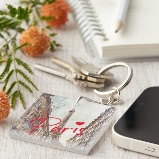 Paris Eiffel Tower Sleutelhanger (Voorkant Rechts)