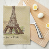 Paris Eiffel Tower Tan Diamond Tea Kitchen Towel Theedoek (Quarter Fold)