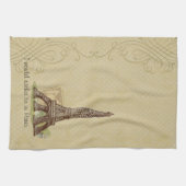 Paris Eiffel Tower Tan Diamond Tea Kitchen Towel Theedoek (Horizontaal)