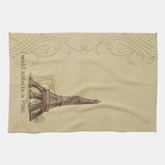 Paris Eiffel Tower Tan Diamond Tea Kitchen Towel Theedoek (Horizontaal)