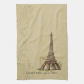 Paris Eiffel Tower Tan Diamond Tea Kitchen Towel Theedoek (Verticaal)