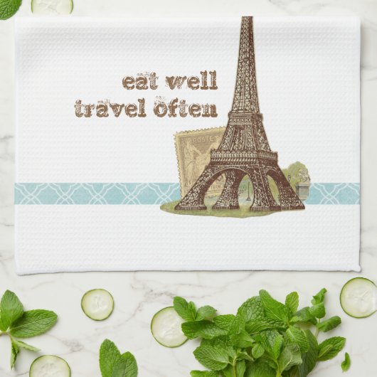 Paris Eiffel Tower Tea Kitchen Towel Theedoek (Gevouwen)