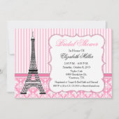 Paris Eiffel Tower Theme Party Roze Kaart (Voorkant)