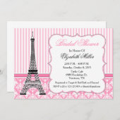 Paris Eiffel Tower Theme Party Roze Kaart (Voorkant / Achterkant)
