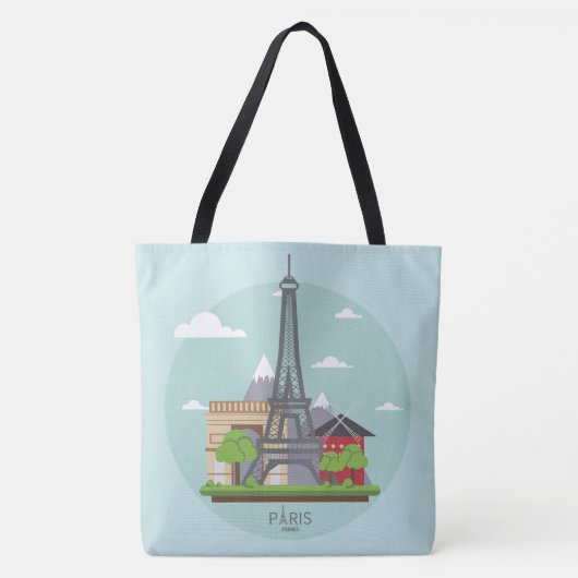Paris Eiffel Tower Tote Bag (Voorkant)