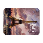Paris Eiffel Tower Twilight Watercolor Painting Magneet (Horizontaal)