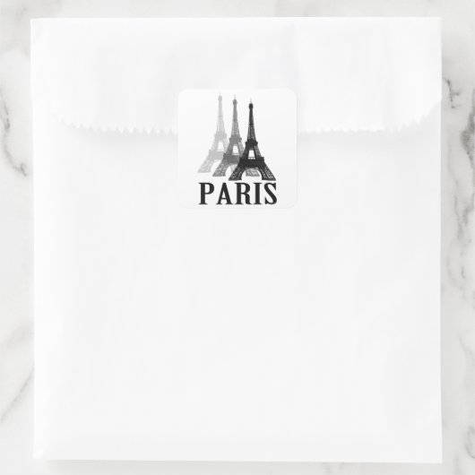 Paris Eiffel Tower Vierkante Sticker (Tas)