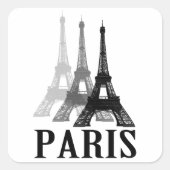 Paris Eiffel Tower Vierkante Sticker (Voorkant)