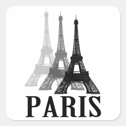 Paris Eiffel Tower Vierkante Sticker (Voorkant)