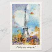 Paris Eiffel Tower waterverf art Briefpapier (Voorkant)