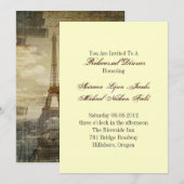 Paris Eiffel Tower Wedding Rehearsal Dinner Kaart (Voorkant / Achterkant)