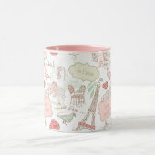 Paris Eiffel Tower Whimsical Roze Mok (Midden)