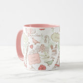 Paris Eiffel Tower Whimsical Roze Mok (Voorkant links)