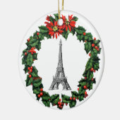 Paris Eiffel Tower Wreath Kerstannament Keramisch Ornament (Links)