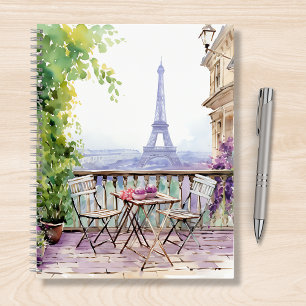 Paris Eiffeltoren Aquarel Cafe Notitieboek