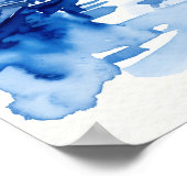 Paris Eiffeltoren Blauwe Aquarel Poster | Frankrij (Hoek)