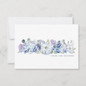 Paris Eiffeltoren Blauwe Waterverf Bloemen Bruilof Bedankkaart (Voorkant)