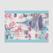 Paris Eiffeltoren Bloemenpapier Tissuepapier (Voorkant)