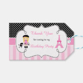 Paris Eiffeltoren blond meisje Cadeaulabel (Voorkant (Horizontaal))