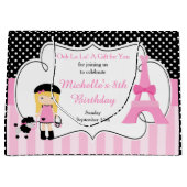 Paris Eiffeltoren blond meisje Groot Cadeauzakje (Voorkant)