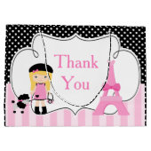 Paris Eiffeltoren blond meisje Groot Cadeauzakje (Achterkant)