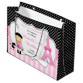 Paris Eiffeltoren blond meisje Groot Cadeauzakje (Voorkant Gekanteld)