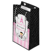 Paris Eiffeltoren blond meisje Klein Cadeauzakje (Voorkant Gekanteld)