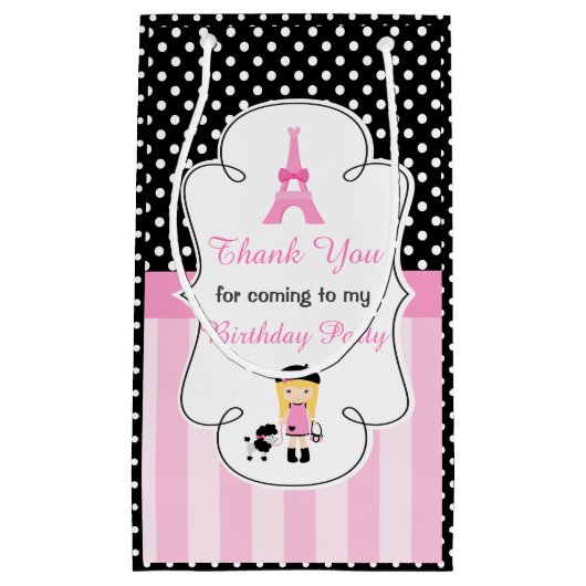 Paris Eiffeltoren blond meisje Klein Cadeauzakje (Voorkant)