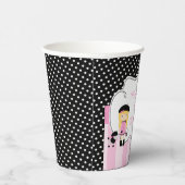 Paris Eiffeltoren blond meisje Papieren Bekers (Rechts)