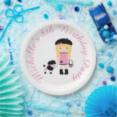 Paris Eiffeltoren blond meisje Papieren Bordje (Feest)