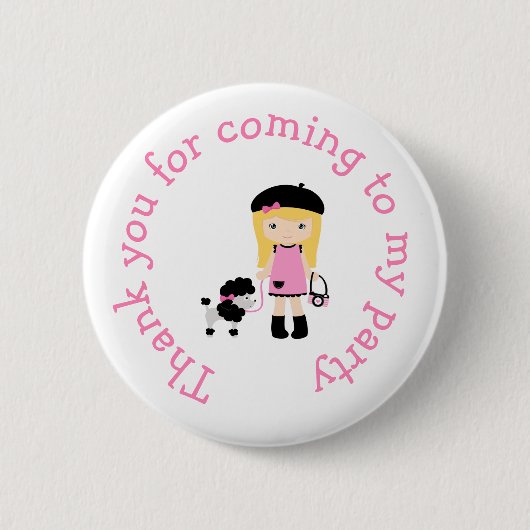 Paris Eiffeltoren blond meisje Ronde Button 5,7 Cm (Voorkant)