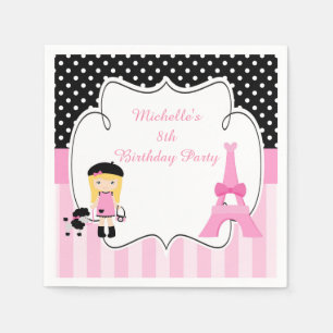 Paris Eiffeltoren blond meisje Servet