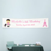 Paris Eiffeltoren blond meisje Spandoek (Beurs)