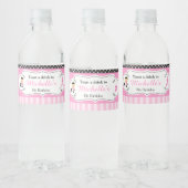 Paris Eiffeltoren blond meisje Waterfles Etiket (Flessen)