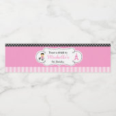 Paris Eiffeltoren blond meisje Waterfles Etiket (Enkel label)