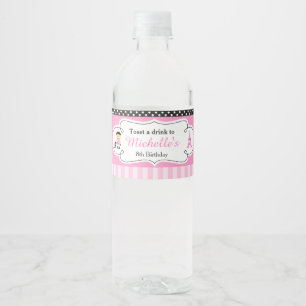 Paris Eiffeltoren blond meisje Waterfles Etiket