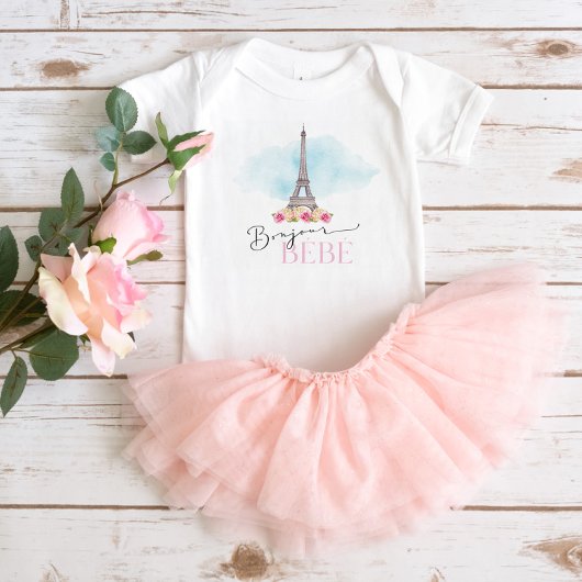 Paris Eiffeltoren Bonjour Bébé Baby Body Romper