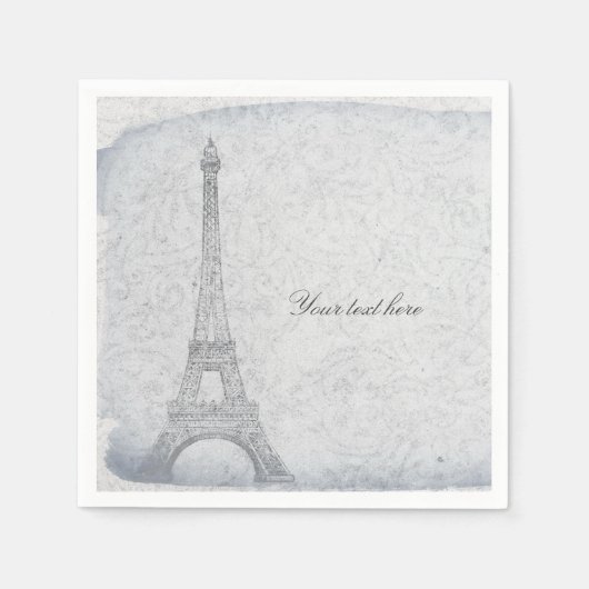 Paris Eiffeltoren Bruiloft Vintage Elegant Chic Servetten (Voorkant)