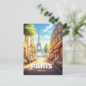 Paris Eiffeltoren Cafés Ansichtkaart Briefkaart (Staand voorkant)