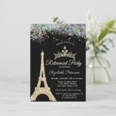 Paris Eiffeltoren, Colorful Confetti Retirement Kaart (Staand voorkant)